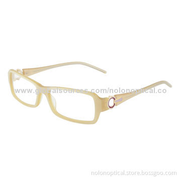 Young Lady Optical Computer Eyeglasses with Transparent Yellow